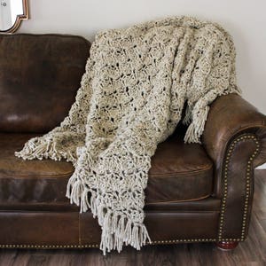 CROCHET PATTERN & TUTORIAL The Eleanor Blanket Chunky Texture Throw Blanket / Afghan Instructions for Different Sizes image 6