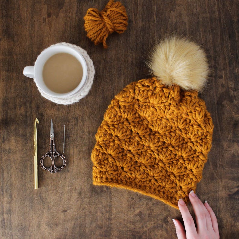 CROCHET PATTERN & TUTORIAL The Madison Beanie Chunky Slouchy Hat Beginner Friendly Pattern Includes Step by Step Photo Tutorials image 2