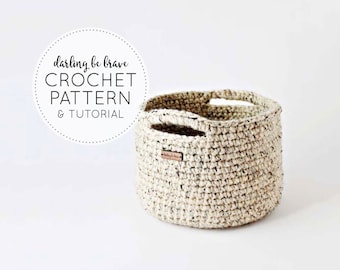 MODÈLE DE CROCHET ET TUTORIEL • Le modèle de panier réglable • Texture épaisse { Créez un panier de presque toutes les tailles }