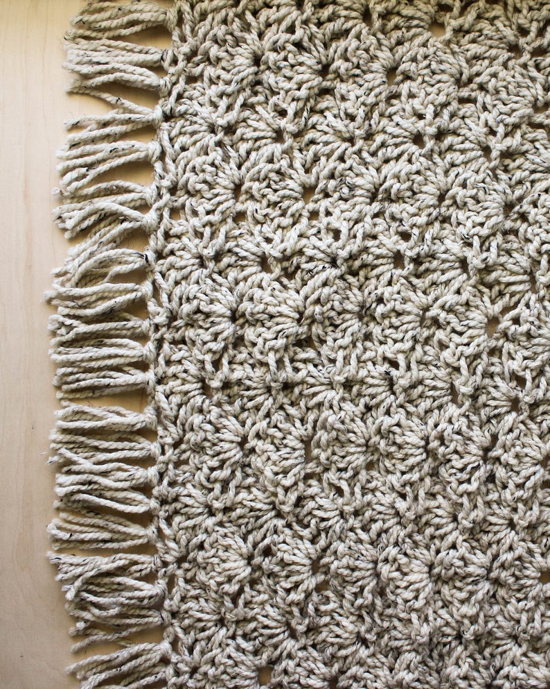 CROCHET PATTERN & TUTORIAL The Eleanor Blanket Chunky Texture Throw Blanket / Afghan Instructions for Different Sizes image 5