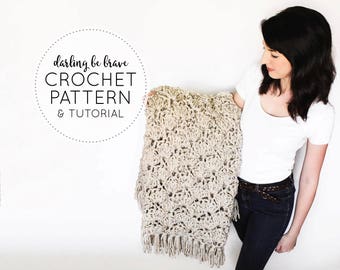 CROCHET PATTERN & TUTORIAL • The Eleanor Blanket • Chunky Texture Throw Blanket / Afghan {Instructions for Different Sizes}