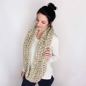 CROCHET PATTERN & TUTORIAL The Caulfield Infinity Scarf Chunky Texture Step by Step Photo Tutorials Included image 5