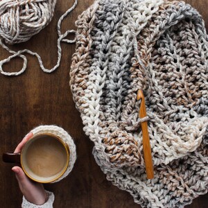CROCHET PATTERN & TUTORIAL The Caulfield Infinity Scarf Chunky Texture Step by Step Photo Tutorials Included image 4