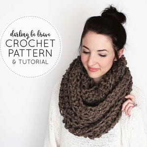 CROCHET PATTERN & TUTORIAL • The Caulfield Infinity Scarf  • Chunky Texture { Step by Step Photo Tutorials Included }