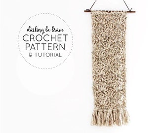 CROCHET PATTERN & TUTORIAL × Eleanor Wall Hanging × diy Boho Bohemian Rustic Home Decor × Beginner Friendly × Photo and Video Tutorial