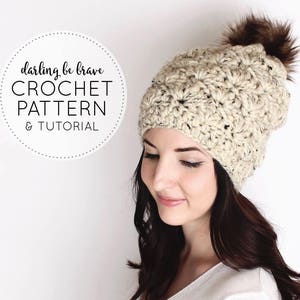 CROCHET PATTERN & TUTORIAL The Madison Beanie Chunky Slouchy Hat Beginner Friendly Pattern Includes Step by Step Photo Tutorials image 1