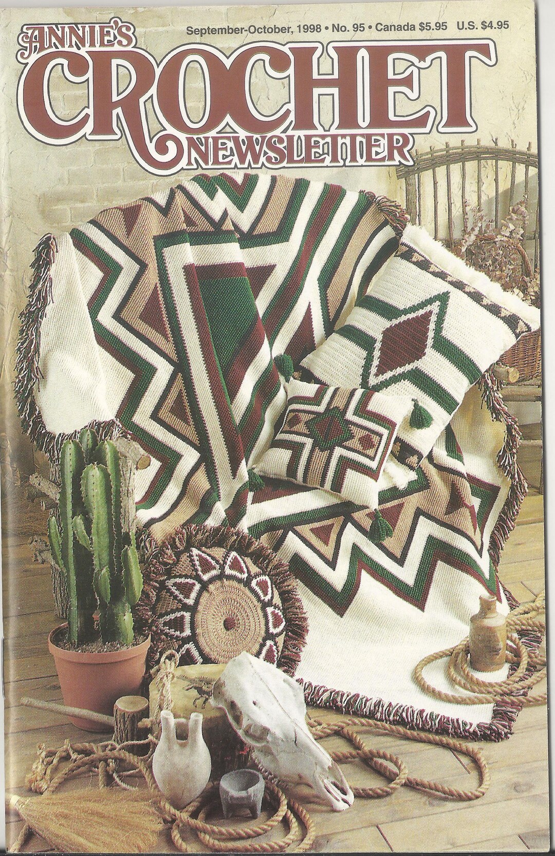 Annie's Crochet Newsletter; #95 Sept-oct 1998; 9 Patterns - Etsy