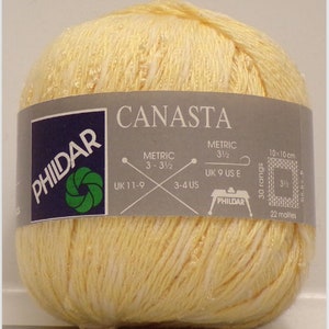 Phildar 'Canasta 164', Yellow; Cotton, Acrylic, Polyester; Vintage; Lot of 7