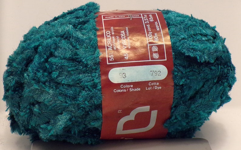 Luigi Boldrini 'Soffy Ciniglia' Chenille Turquoise Lot of 2 skein + partials bild 2