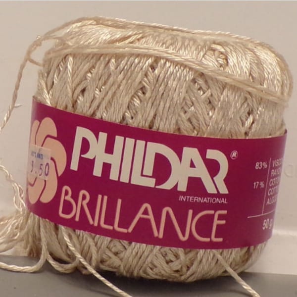 Phildar 'Brillance 315', Beige; Rayon, Cotton; Lot of 2 Partials plus Reclaimed