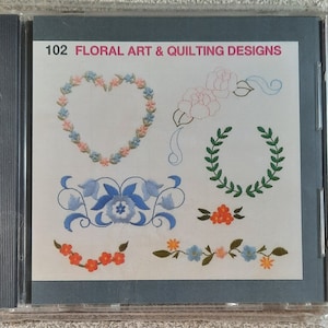 Janome Memory Card #102 Floral Art & Quilting Designs 1995