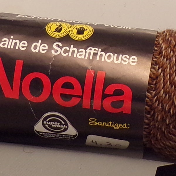 Schaffhauser Wolle 'Noella'; Lot of 1 Brown & 1 Blue Skein; Wool/Poly; Vintage