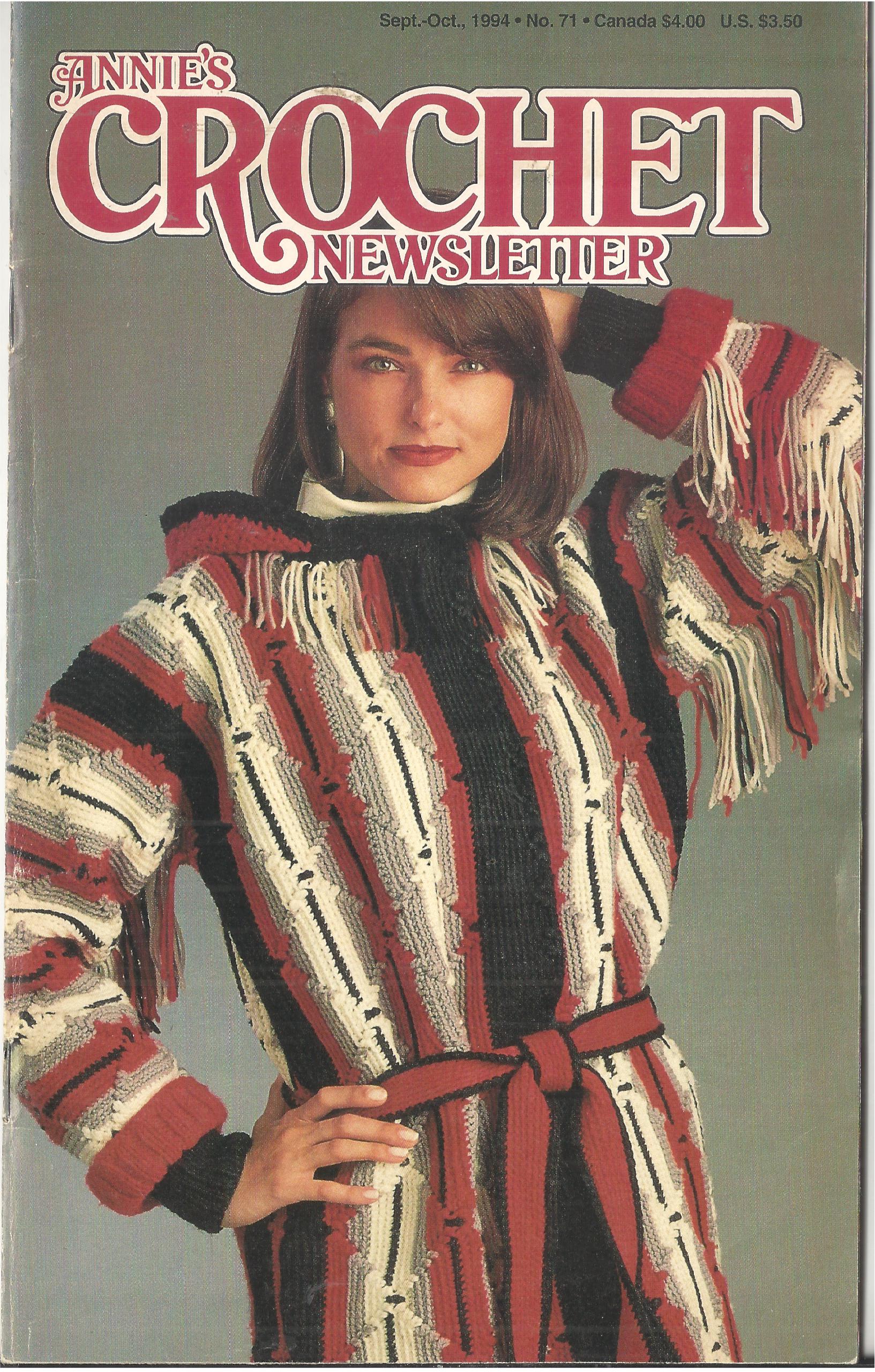 Annie's Crochet Newsletter; #71 Sept-oct 1994; 11 Patterns - Etsy