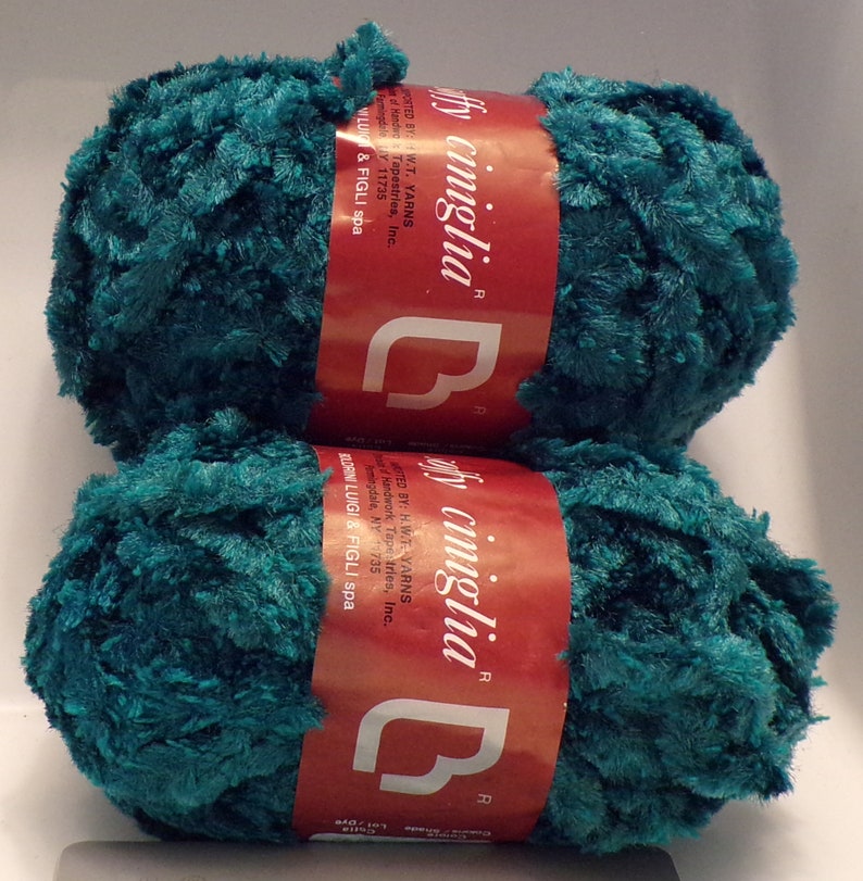 Luigi Boldrini 'Soffy Ciniglia' Chenille Turquoise Lot of 2 skein + partials bild 3
