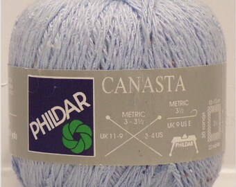 Phildar 'Canasta 164', Blue; Cotton, Acrylic, Polyester; Vintage; Lot of 6
