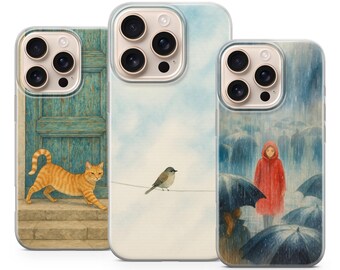 Watercolor Art Phone Case Genre Cover for iPhone 17 Pro Max, 16e, 15, 14, 13 & Samsung S25 Ultra, S24 FE, A56, A16, Pixel 10 XL, 9a, 8, 7