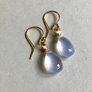 LIGHTBLUE GEMSTONE EARRINGS, Chalcedon Earrings, Gold filled earrings,Rose Gold filled Earrings,romantic earrings for her,Christmas earrings