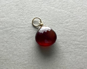 GARNET PENDANT 14KARAT Gold, Pendant real Gold, 14K necklace, pendant precious stone red, unique special Gift, gemstone Pendant 14K Gold