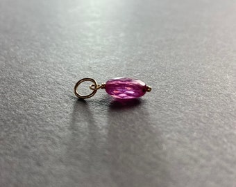 SAPPHIRE PENDANT 14KARAT Gold, necklace,Real Gold Pendant, pink Sapphire gemstone pendant, faceted real stone, oval shape gemstone pendant