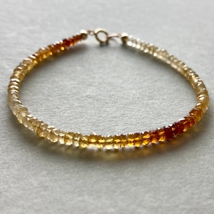 CITRINE BRACELET GOLD filled, real gemstone bracelet, delicate bracelet for her, romantic Gift for her, Christmas present, yellow gemstone image 1