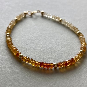 CITRINE BRACELET GOLD filled, real gemstone bracelet, delicate bracelet for her, romantic Gift for her, Christmas present, yellow gemstone image 8