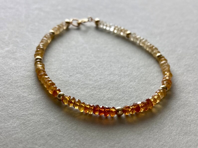 CITRINE BRACELET GOLD filled, real gemstone bracelet, delicate bracelet for her, romantic Gift for her, Christmas present, yellow gemstone image 8