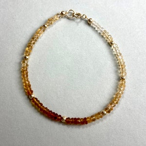 CITRINE BRACELET GOLD filled, real gemstone bracelet, delicate bracelet for her, romantic Gift for her, Christmas present, yellow gemstone image 7