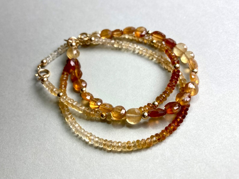 CITRINE BRACELET GOLD filled, real gemstone bracelet, delicate bracelet for her, romantic Gift for her, Christmas present, yellow gemstone image 3