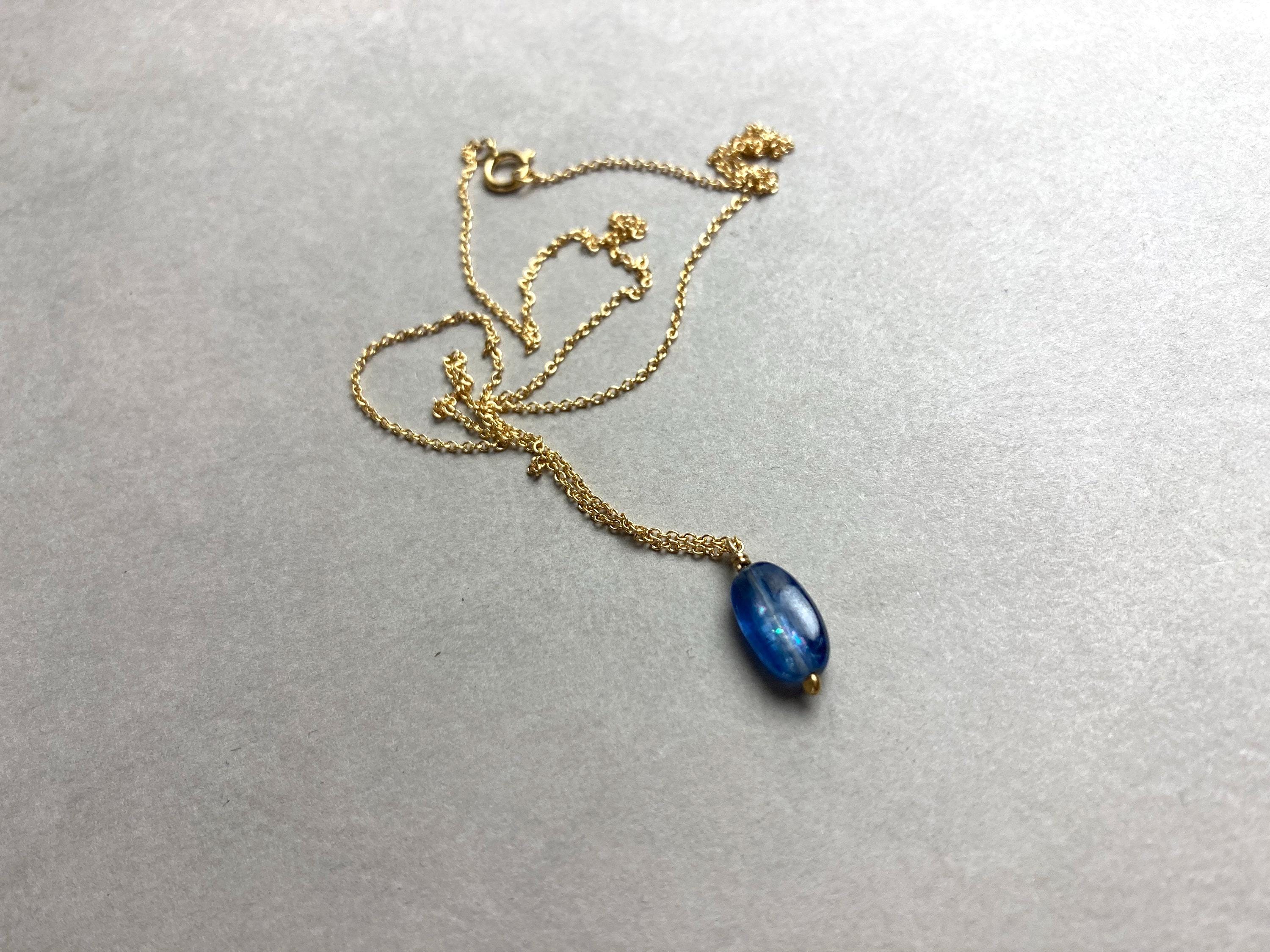 KYANITE NECKLACE, 14K Gold Filled, Night-blue Gemstone