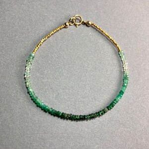 EMERALD BRACELET 14K Gold filled, green gemstone bracelet, special Gift for her, Gold filled, goldplated Silver, Vermeil, Boho Summer image 4