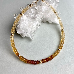 CITRINE BRACELET GOLD filled, real gemstone bracelet, delicate bracelet for her, romantic Gift for her, Christmas present, yellow gemstone image 4