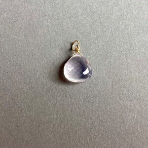 PENDENTIF QUARTZ LAVANDE 14KARAT, pendentif en pierre précieuse 585 violet délicat, bijoux en or 14K, cadeau pour elle, vraie pierre précieuse à facettes image 2