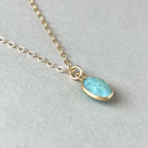 LARIMAR NECKLACE GOLD filled, Larimar gemstone Pendant, oval shape Earrings, Christmas present for her, Gold filled, Vermeil, gemstone