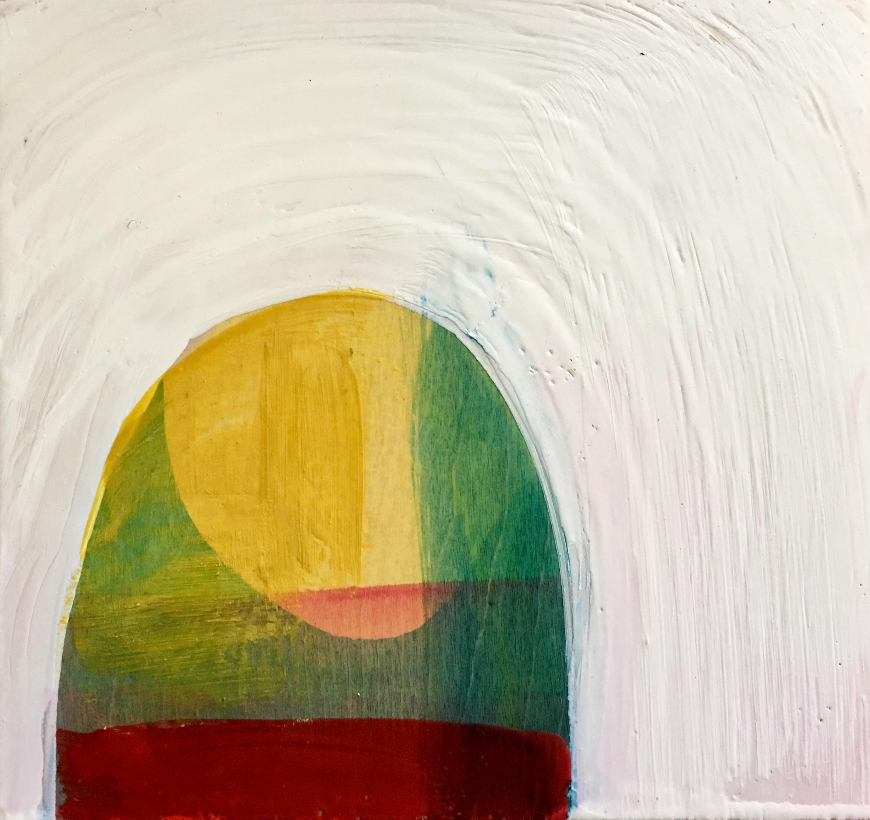 If Light At End Of Tunnel Is Green You >> Begining To See The Light 8 X8 Encaustic Painting If Light At End Of Tunnel Is Green You >> Begining To See The Light 8 X8 Encaustic Painting