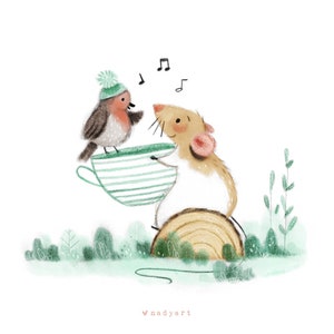 C56: Bird Song • Small Cute Art Print