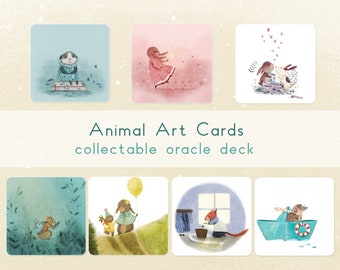 Whiskers & Whimsy Animal Art Card Set: Cute Collectable Oracle Cards