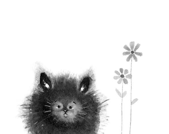 Peering Cute Angora Bunny Sticker Rabbit Car Decal, Bunny Laptop Decal ...