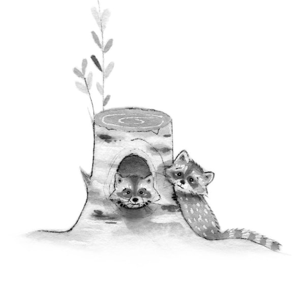 C15: Anteater Print • Small Illustration • Print or Original • Mommy and baby Anteater  • Ink art work • Nadyart • Woodland Art • Enchanté