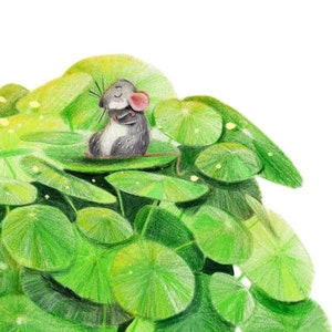 B36: Embrace - Self Love Art Print - Cute Mouse / Rat hugging themself.
