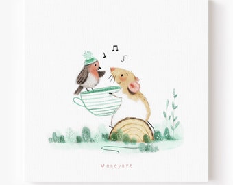 C56: Bird Song • Small Cute Art Print
