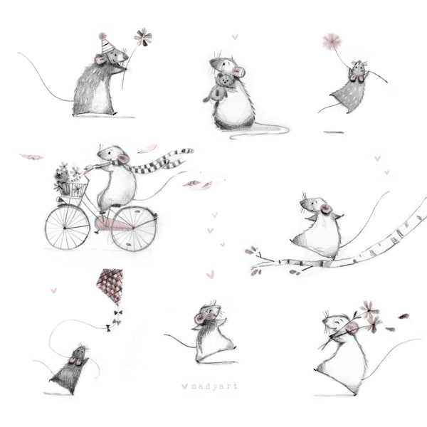 A14: Ratties out and about - A compilation of cute rat sketches