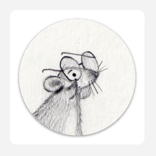 Glasses Sticker • Cute Round Vinyl Rat sticker / Mouse sticker