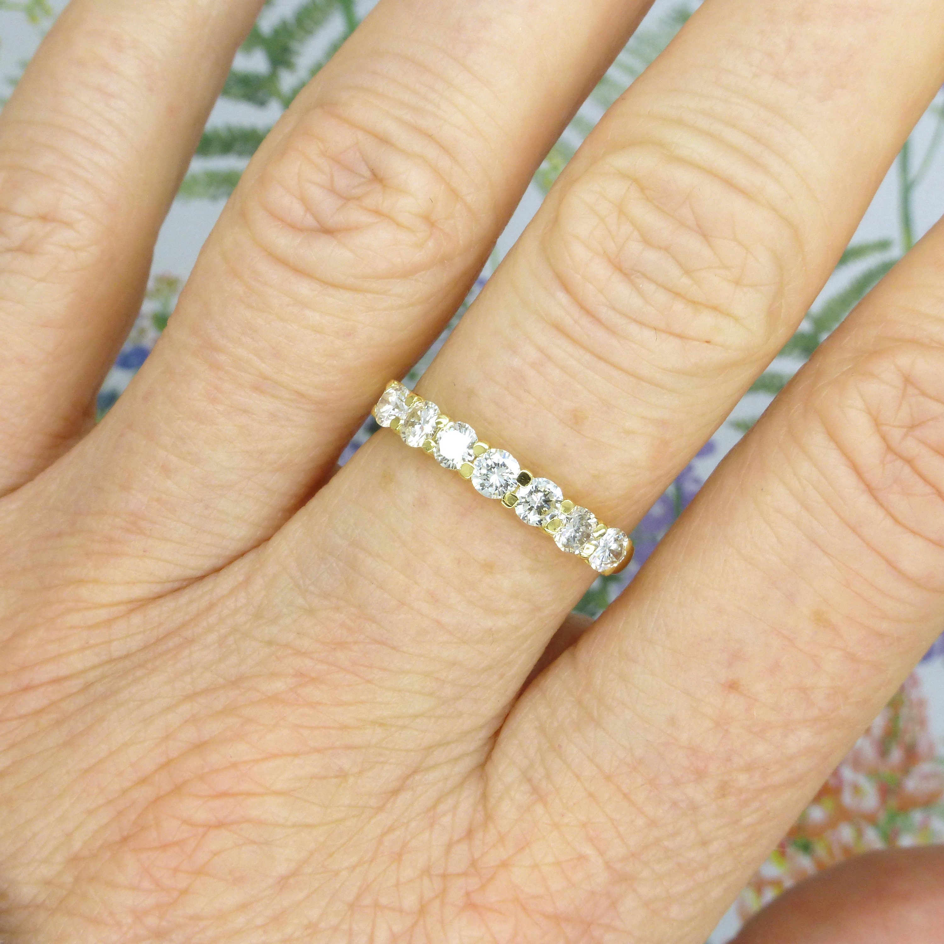 Vintage 18ct Seven Stone Diamond Eternity Ring 0.70ct Wedding Band