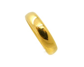 Antique wedding band 22ct gold plain ring Edwardian English London 1915 Downton Vintage Estate