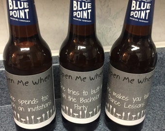Groom's "Open me When" Bottles