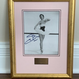 Vintage Hollywood Disney Sid Cahuenga COA Framed Signed Autograph Cyd Charisse Ballerina