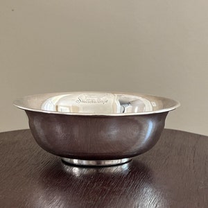Antique Vintage 1930&#39;s Art Deco Silver Train Southern Pacific Railroad Bowl