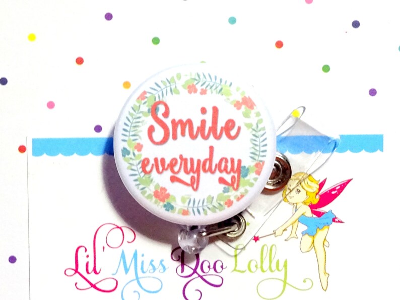 Nurse Badge Reel Nurse Gift Essential Worker Smile Everyday Badge Reel Badge Reel Gift Badge Reel Holder Set of 1