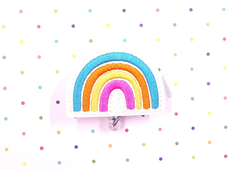 ID Badge Holder Rainbow ID Holder Set of 1 Rainbow Badge Reel Nurse Badge Rainbow Badge Reel Glitter Badge Rainbow ID Badge