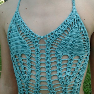 Knitted Swimsuit for Girls. Knitted From Elastic Yarn of Mint - Etsy